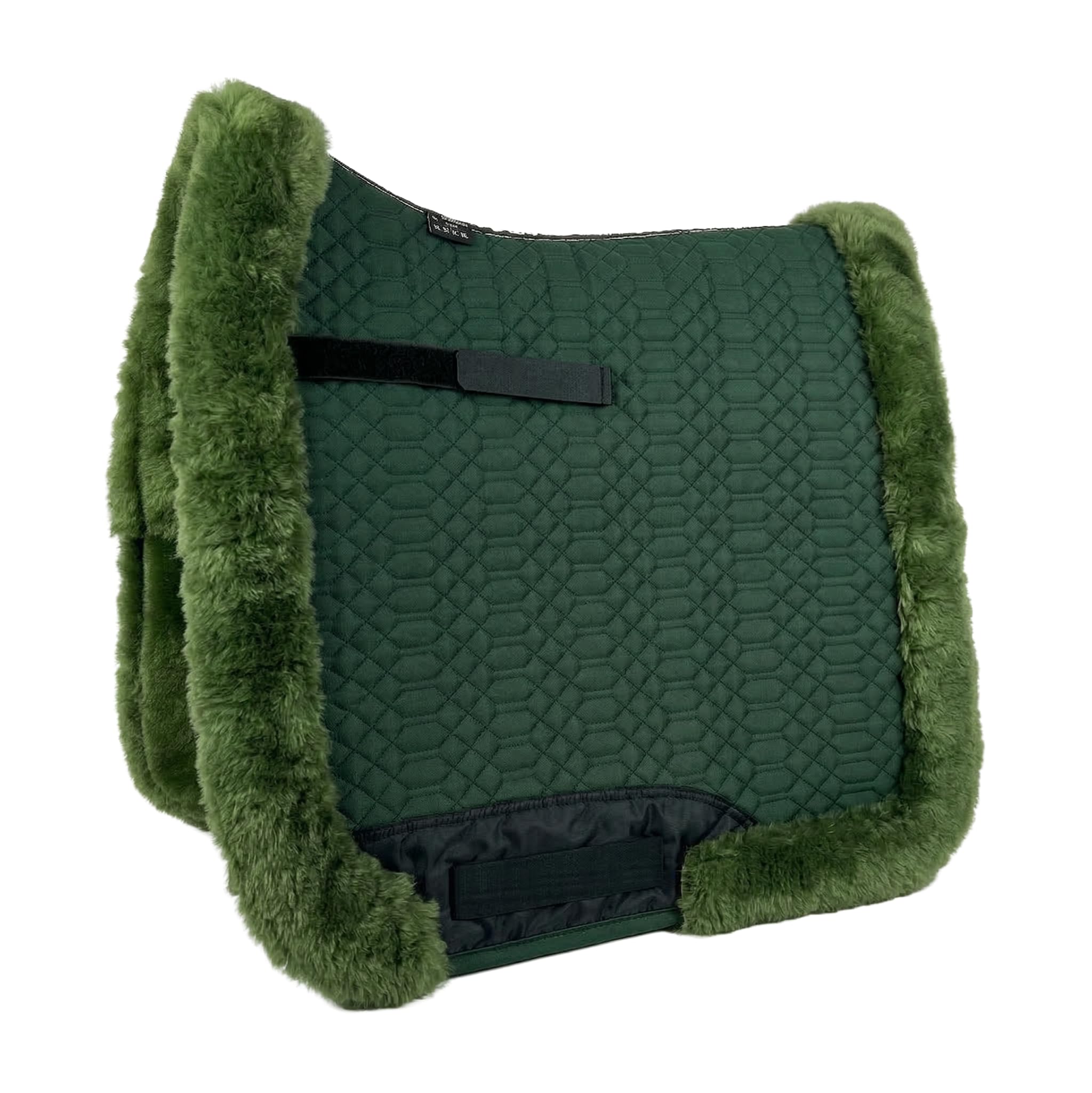 Engel Reitsport Schabracke Lammfell Fully Lined Steppstoff Fellkranz vorne Vielseitigkeit grün