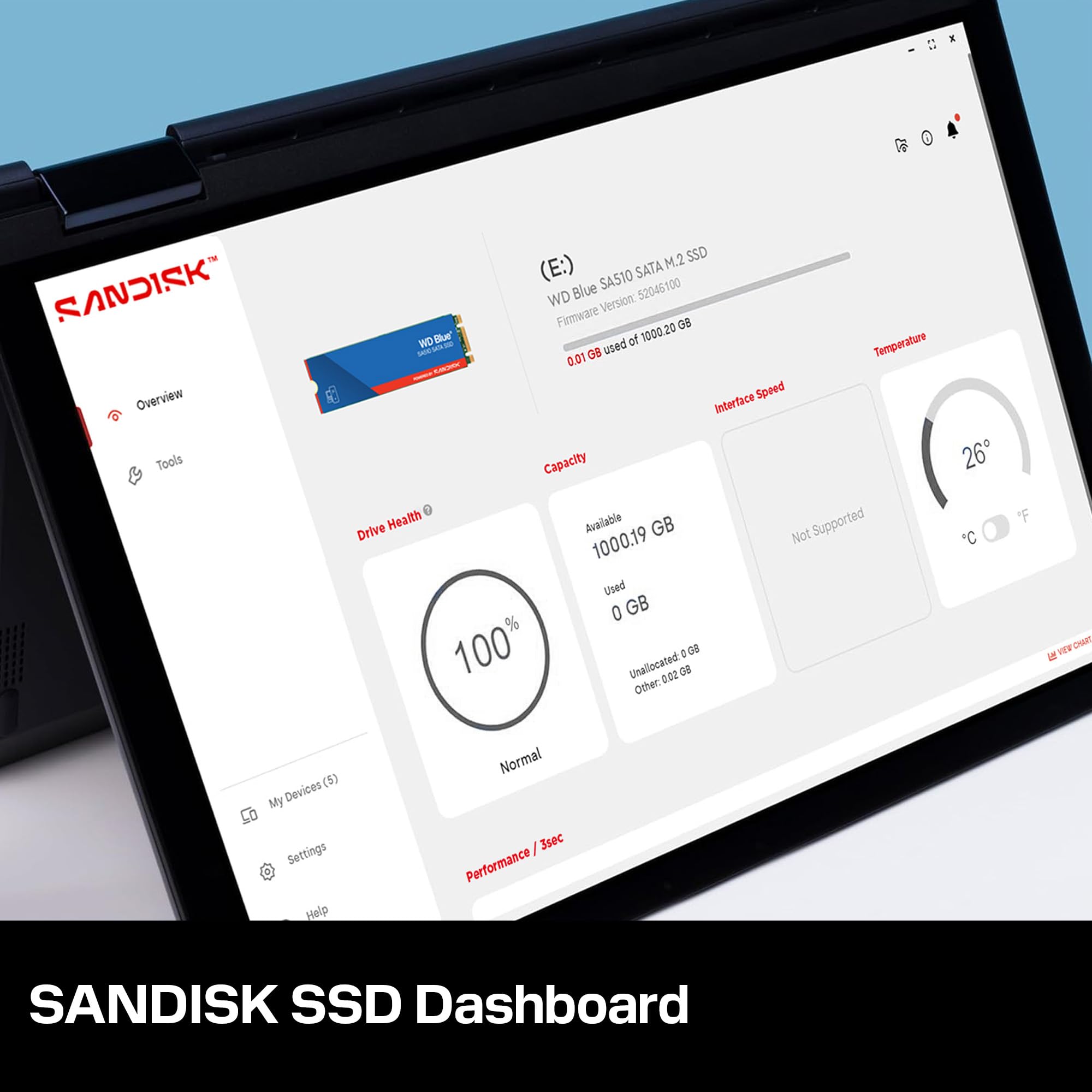 WD Blue SA510, 1 TB, M.2 SATA SSD, fino a 560 MB/s, Include Acronis True Image per Western Digital, clonazione e migrazione del disco, backup completo e ripristino rapido, protezione da ransomware