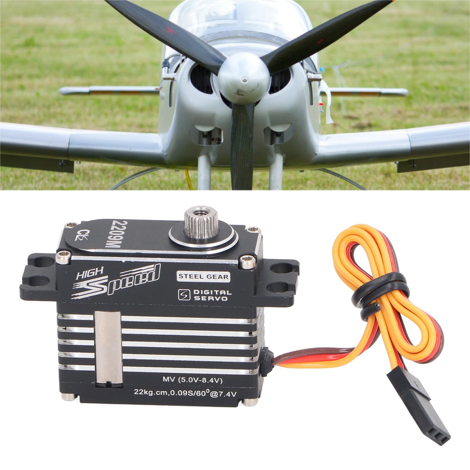 Serwo RC, Cyfrowe Serwo Drona ze Stopu Aluminium o Wysokim Momencie Obrotowym, Metalowa Przekładnia, Lekka Konstrukcja do Helikoptera, łodzi i Inteligentnego Robota