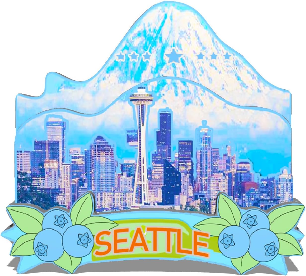 Amazon.com: USA Seattle Magnet Fridge Magnet Wooden 3D Landmarks Travel ...