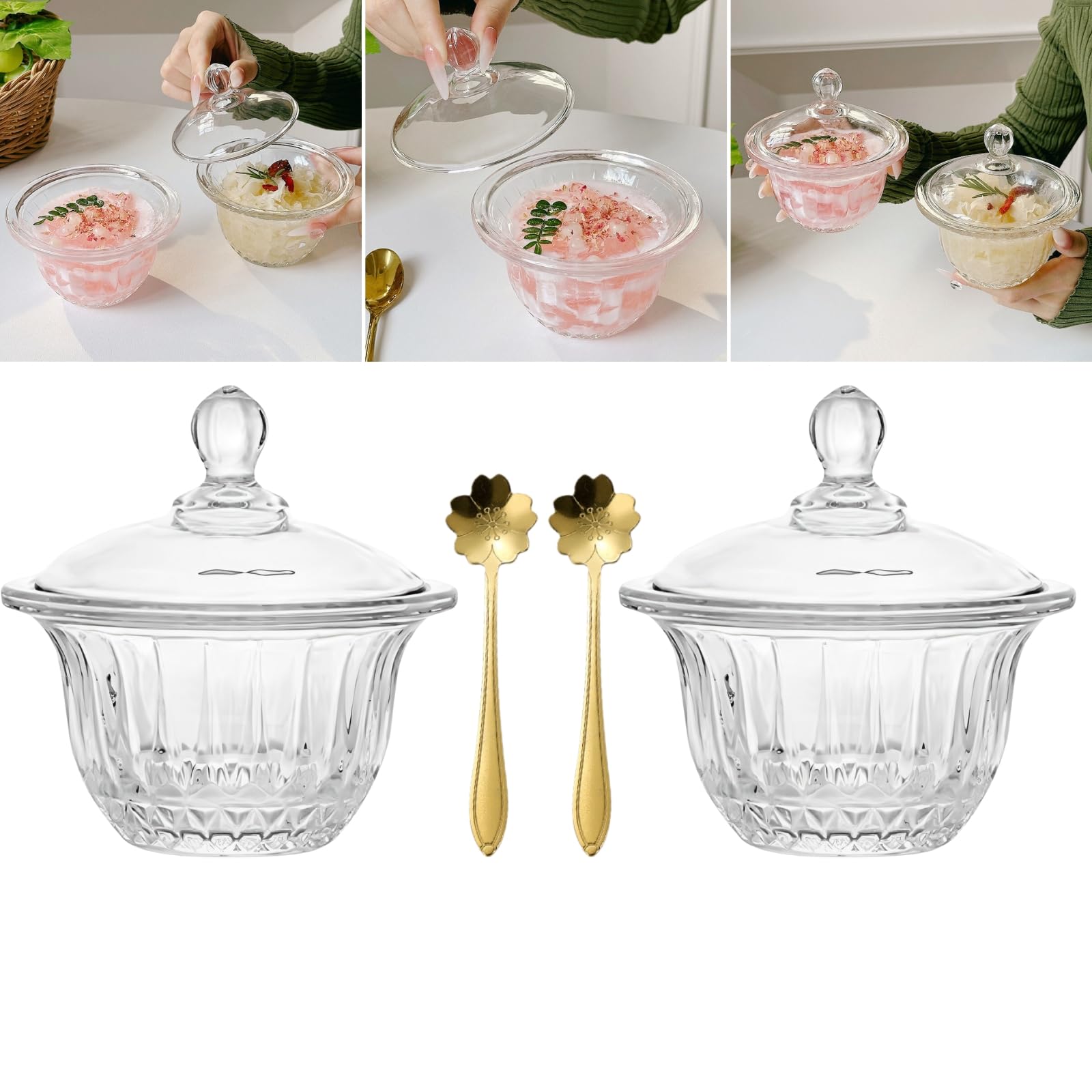 Bols à dessert en verre fait main pour vos soirées glaces et collations maison