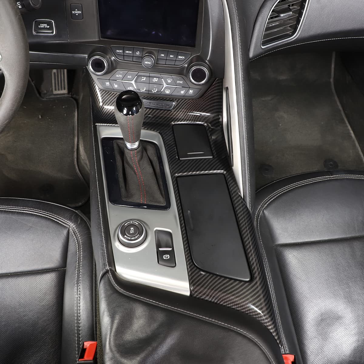 YANER ABS konsola środkowa panel zmiany biegów rama wykończenia pasuje do Chevrolet Corvette C7 2014-2019 akcesoria do wnętrza samochodu