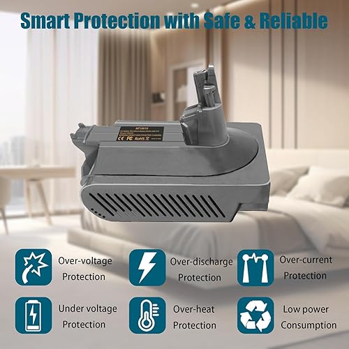 Miniatura 7 de Adaptador de batería V10 para Makita para Dyson de repuesto de 25.2 V compatible con Dyson V10 Animal Absolute Fluffy Motorhead SV12 aspiradora