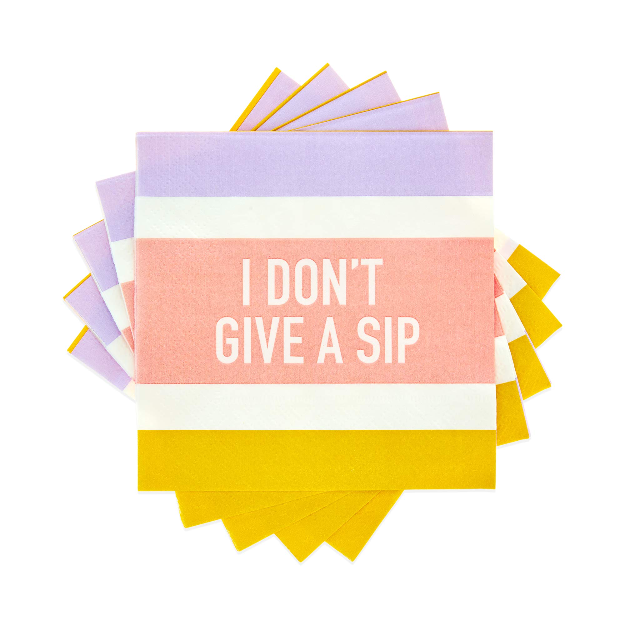 Cakewalk (Party) I Don't Give a Sip Cocktail Napkin, Set of 20, White