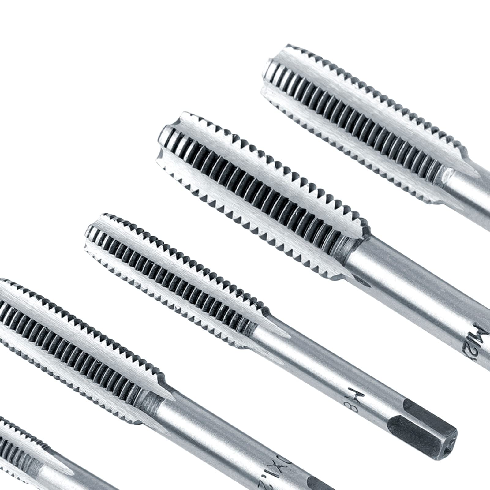 Set di Frese per Filettatura Fine da 40 Pezzi, Set di Taglio Filettature M3-M12 Set di Maschi e Filiere Set di Maschi e Filiere con Chiavi e Calibro per Filettature
