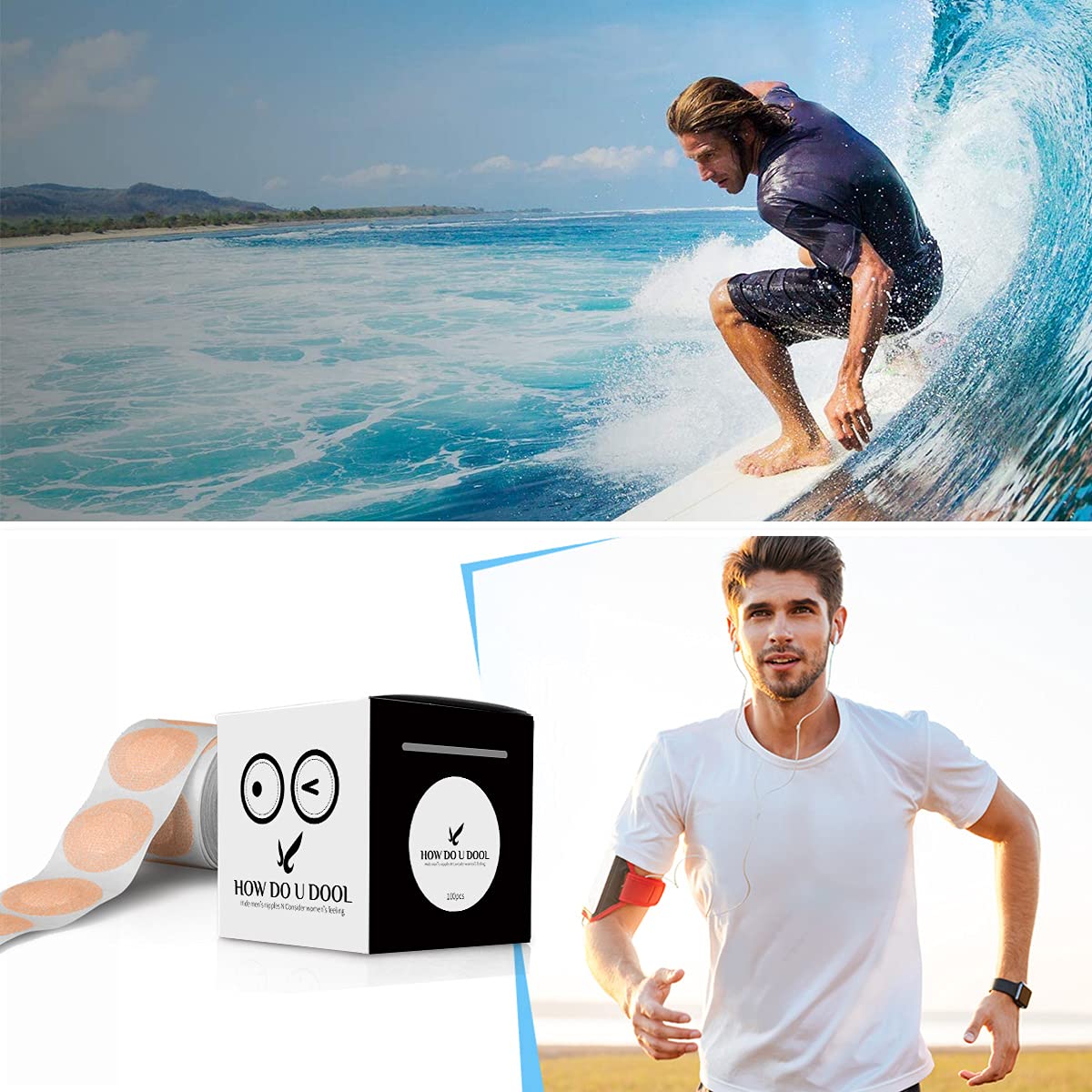 Copricapezzoli Paracapezzoli Uomo Running - Copri Capezzoli Adesivi, USA e Getta, Impermeabile Cerotti Capezzoli Maratona Corsa Sport, Nipple Covers, 35mm (Non Toccare la Superficie Adesiva)