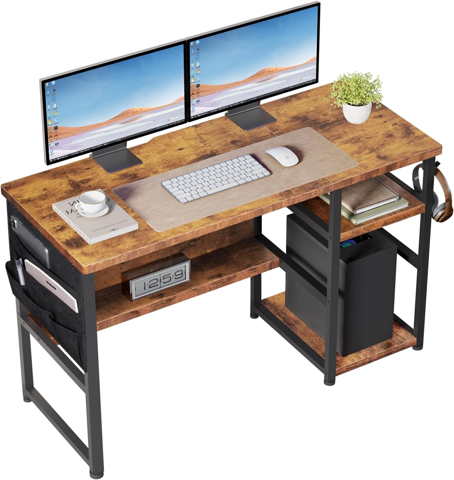 Amazon.co.jp: CubiCubi Computer Desk, 47.2 inches (120 cm), Width 47.2 ...