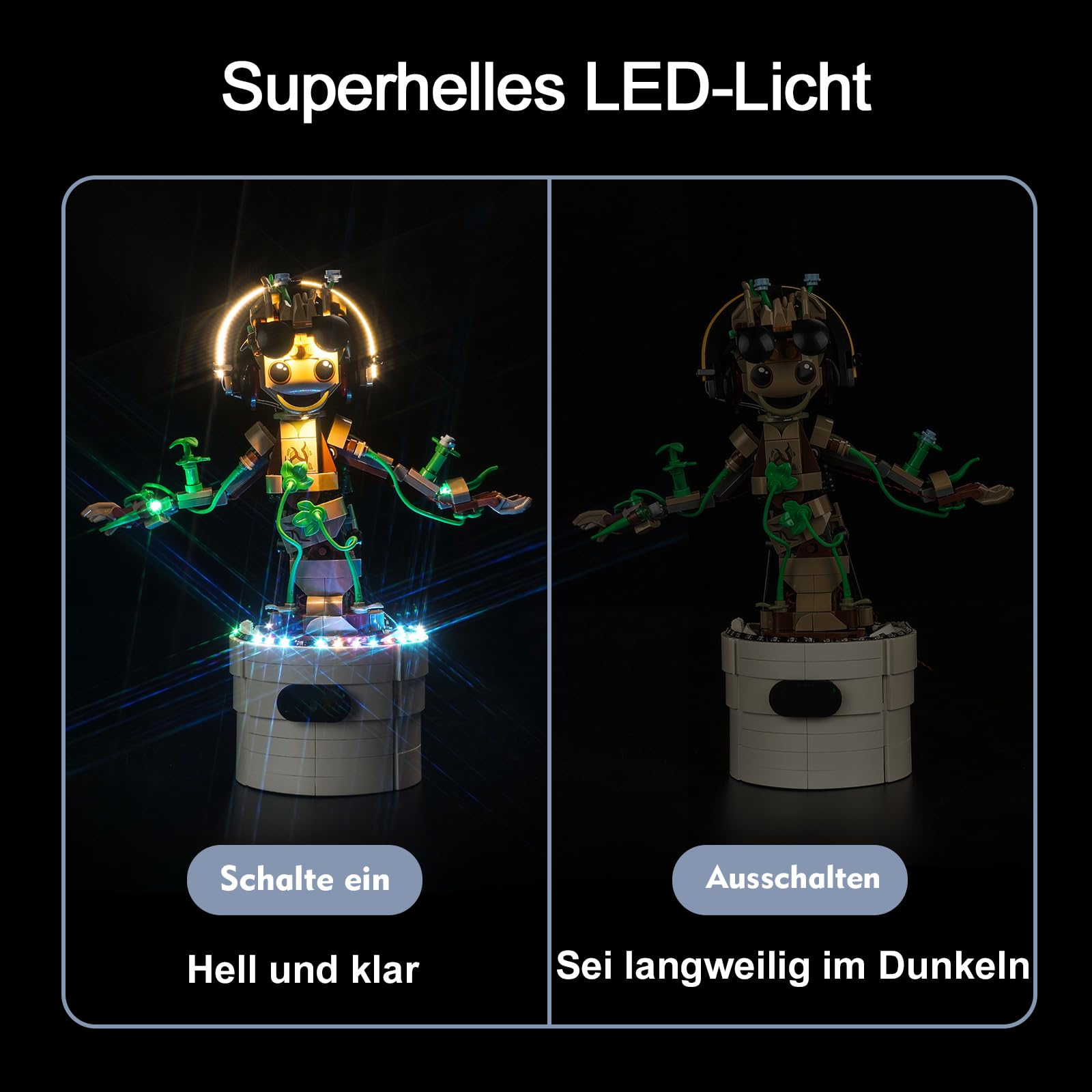 Music Version zestaw oświetleniowy kompatybilny z Lego Dancing Groot 76297 (nie jest to model), zestaw oświetleniowy LED, kompatybilny z Lego 76297 Dancing Groot, kreatywna zabawka