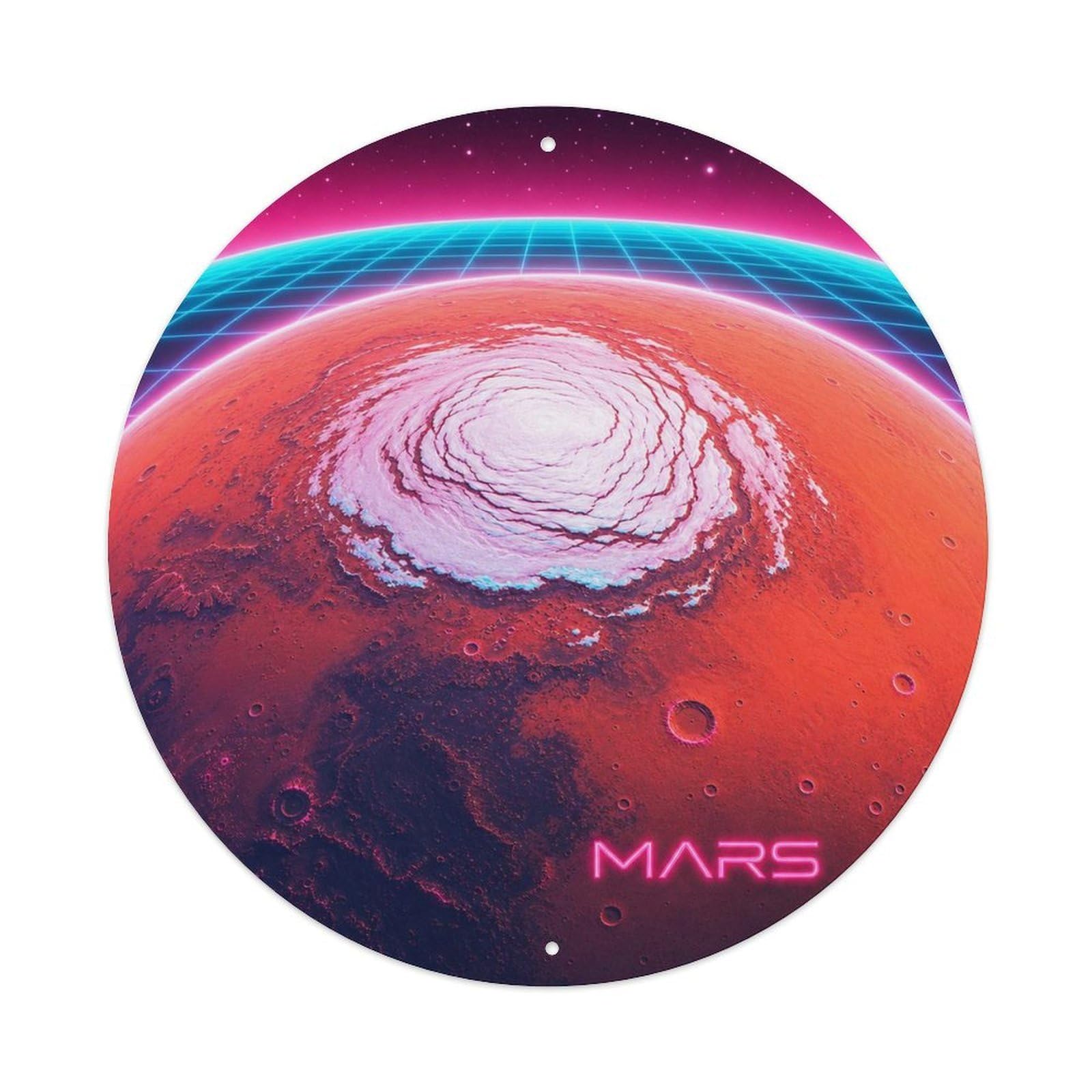 Space Age Mars Red Planet Terrestrial World Celestial Metal Tin Sign