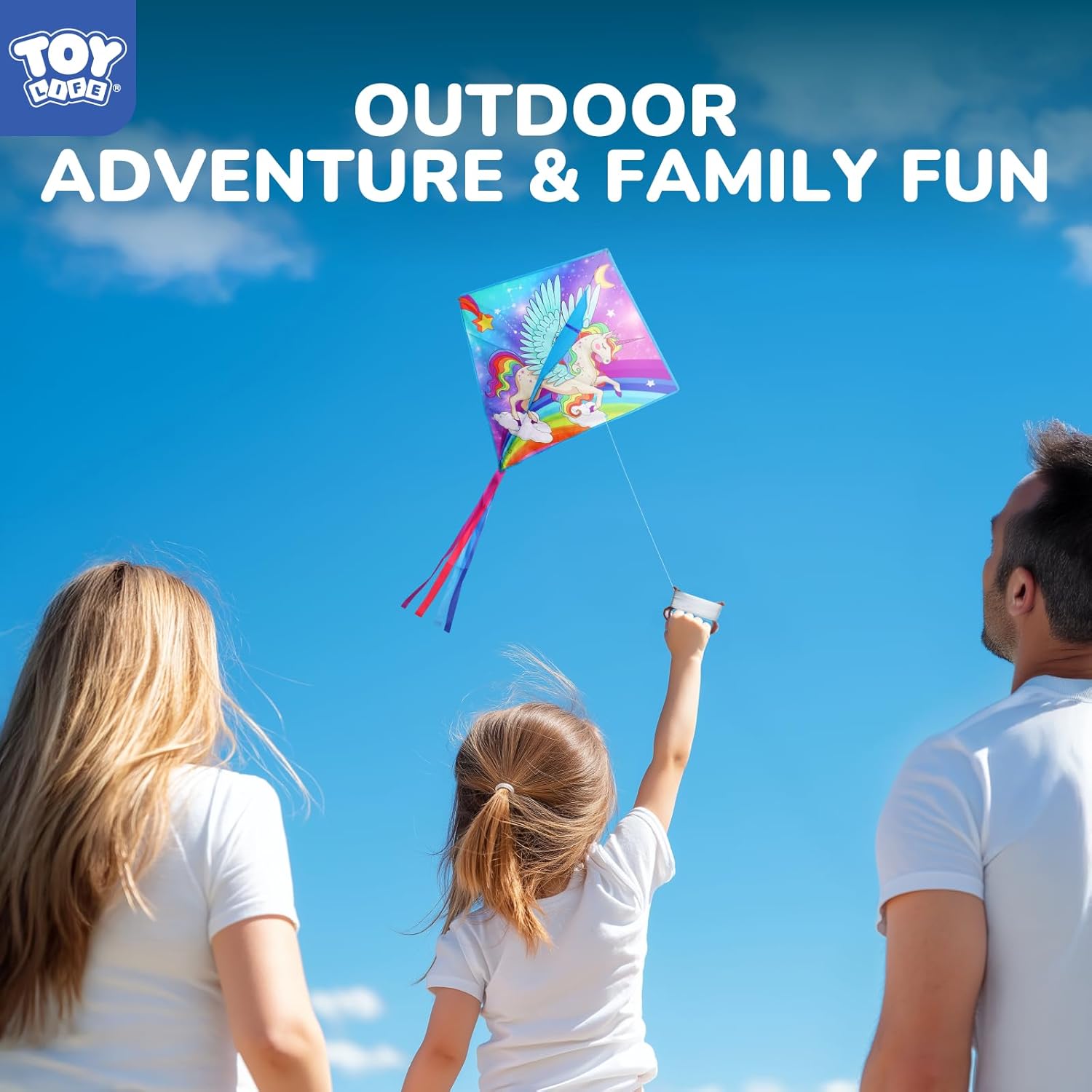 TOY Life Unicorn Kite for Kids – Large Easy to Fly Beach Kite with 50M String & Handle – Durable Nylon Outdoor Toy for Boys & Girls Ages 4-12 – Gift for Beach & Park Fun - Image 8