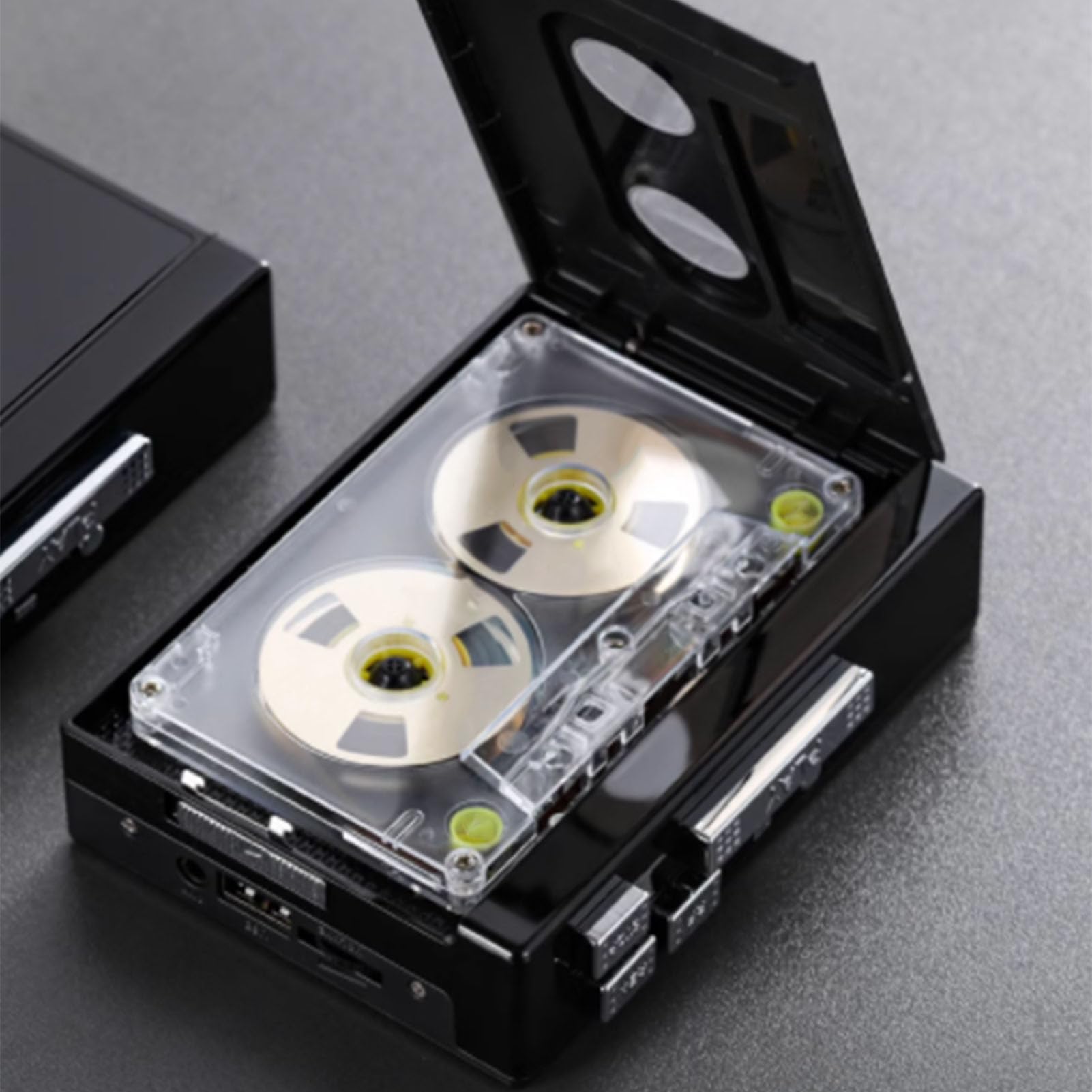 Topincn Cassette Player, Przenośny Konwerter Magnetofonowy Głośny Głośnik z Gniazdem Słuchawkowym, Pełny Dźwięk Stereo, Odtwarzanie Mp3 z USB, Radio FM (A)