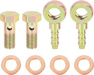 X AUTOHAUX 2 Sätze 8mm Banjo Schlauch Barb Bolzen Fitting Metall für Motorrad Auto