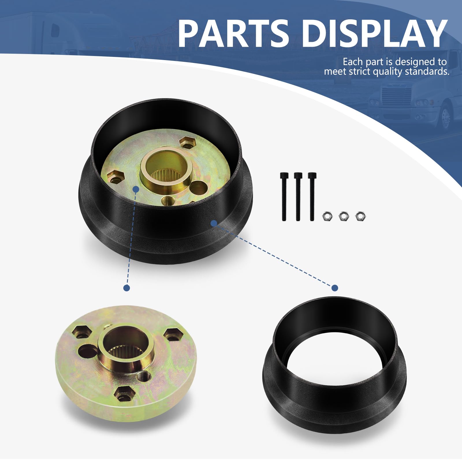 T04 Steering Wheel Hub Adapter - 5 Hole For Kenworth & Peterbilt - Foto 2