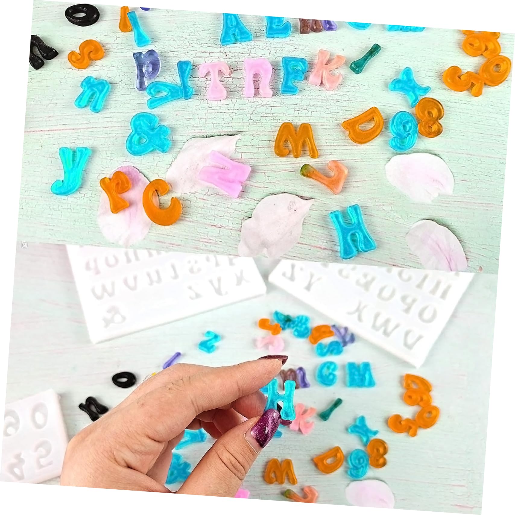 Housoutil 2 Series Moldes De Silicona Para Manualidades Moldes Reutilizables Antiadherentes Para Números Y Letras Fáciles De Desmoldar Y Limpiar Duraderos Para Bricolaje Resin 3 Piezas*2