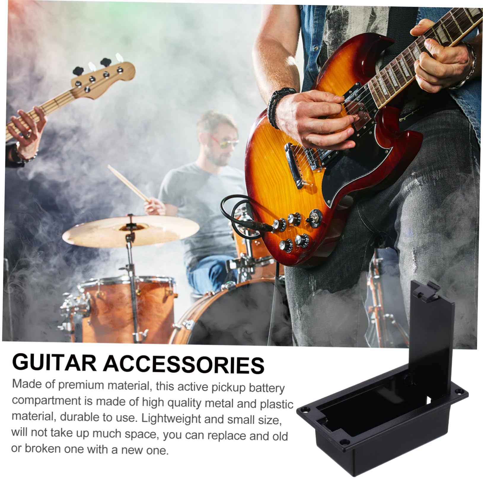 Totority 3sets 9v Guitar Bass Pickup Battery Box Replacement Compartment for Active Pickup 2pcs*3