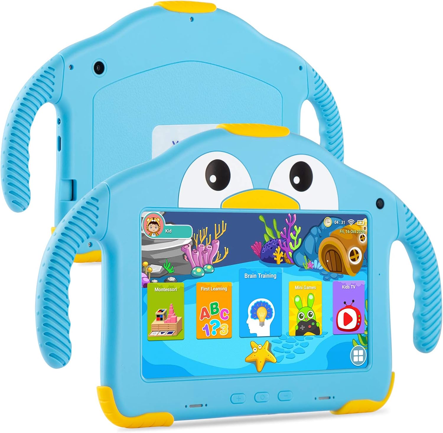Tablet for Toddlers Tablet Android Kids Tablet with WiFi Dual Camera 1GB 32GB Storage 1024 x 600 Touch Screen Parental Control Mode Google Playstore YouTube Netflix for Boys Girls Android 10