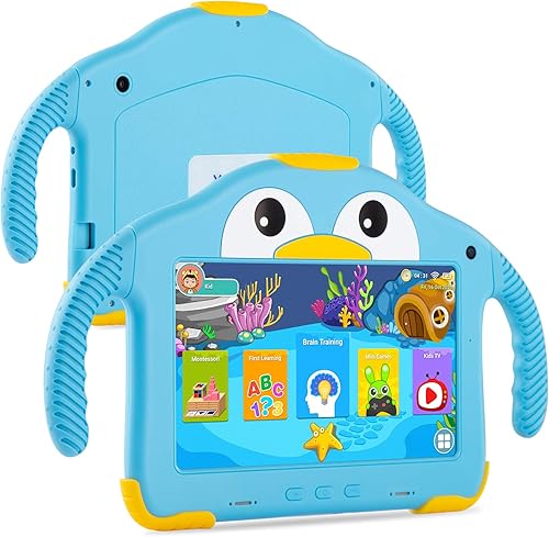 Tablet para niños pequeños Tablet Android para niños con WiFi doble cámara 1GB 32GB almacenamiento 1024 x 600 pantalla táctil modo de control