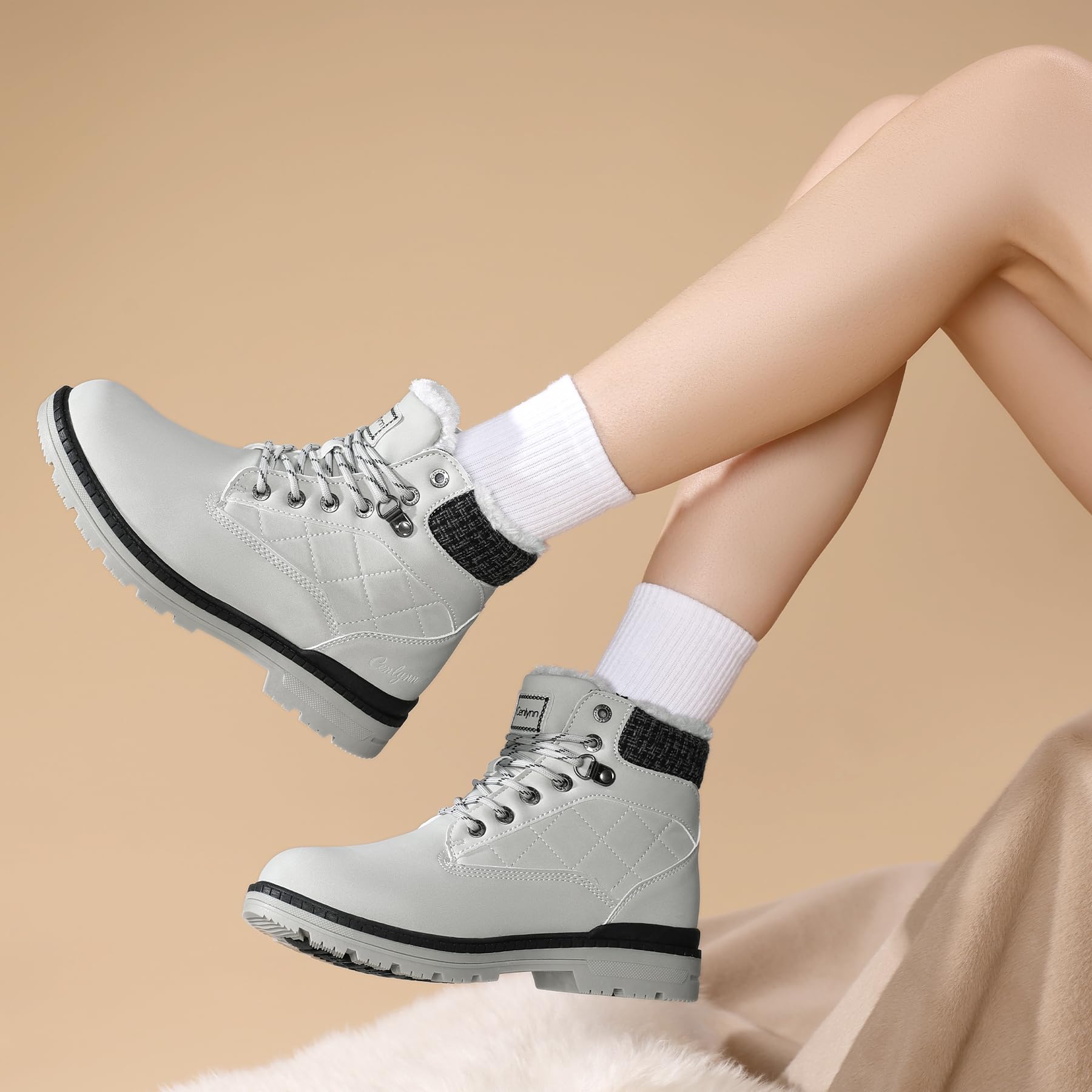 Damskie buty zimowe z ciepłą podszewką, śniegowce