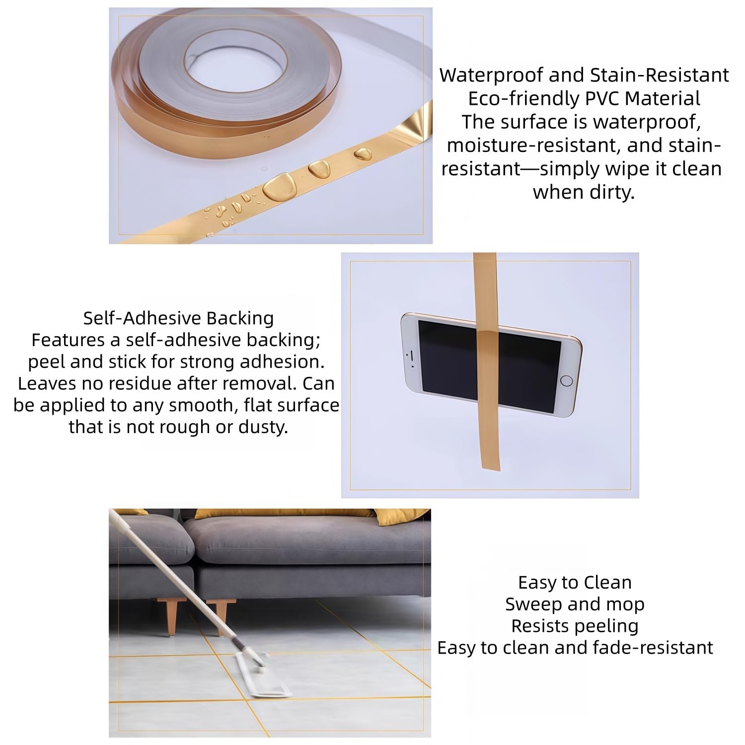 Selbstklebendes Fugenband PVC 25m Wasserdicht Kantenband