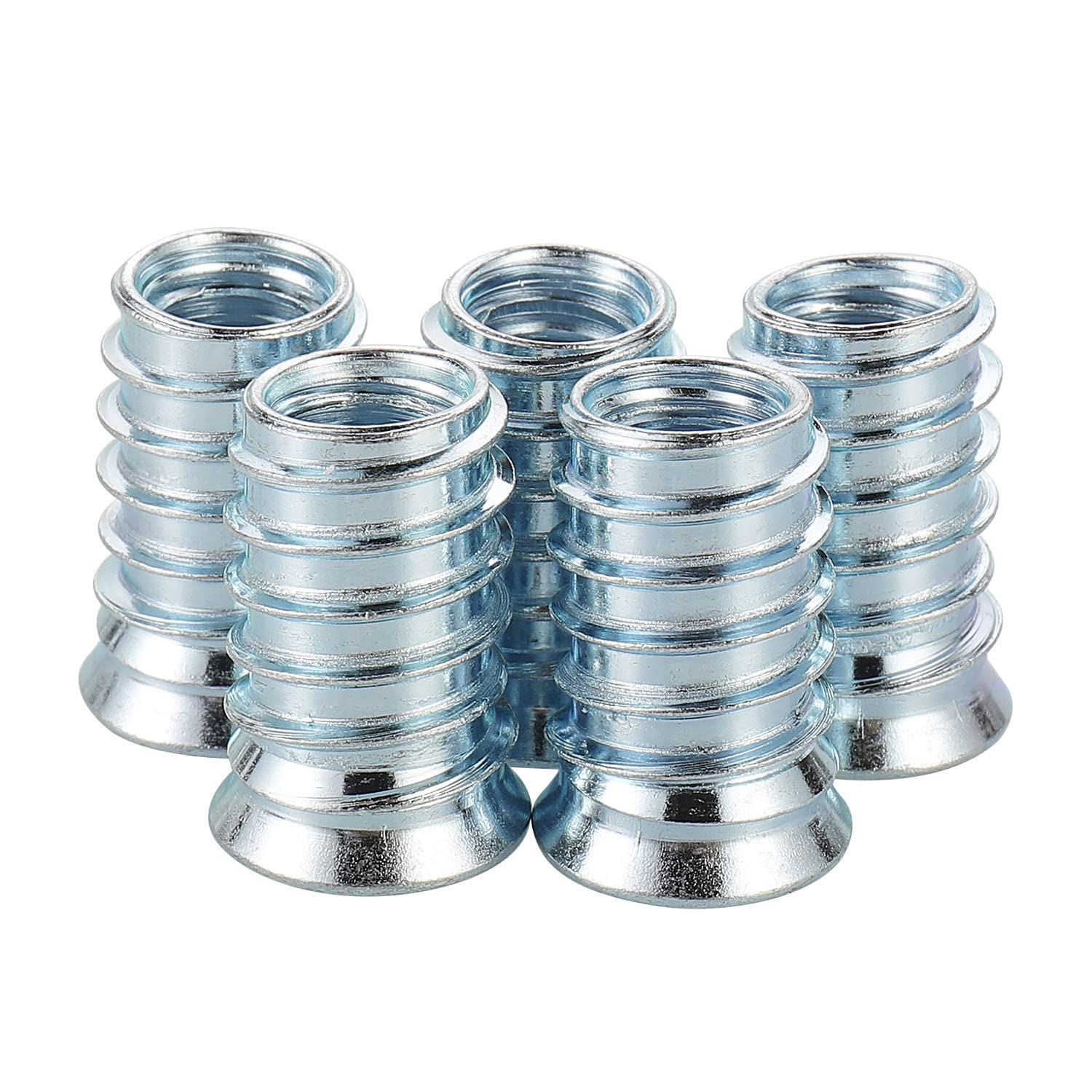DAZZLEEX Tuercas de Dientes Interiores y Exteriores de Acero al Carbono M6/M8/M10, utilizadas en instalación combinada de Muebles de Madera, 100 Uds.