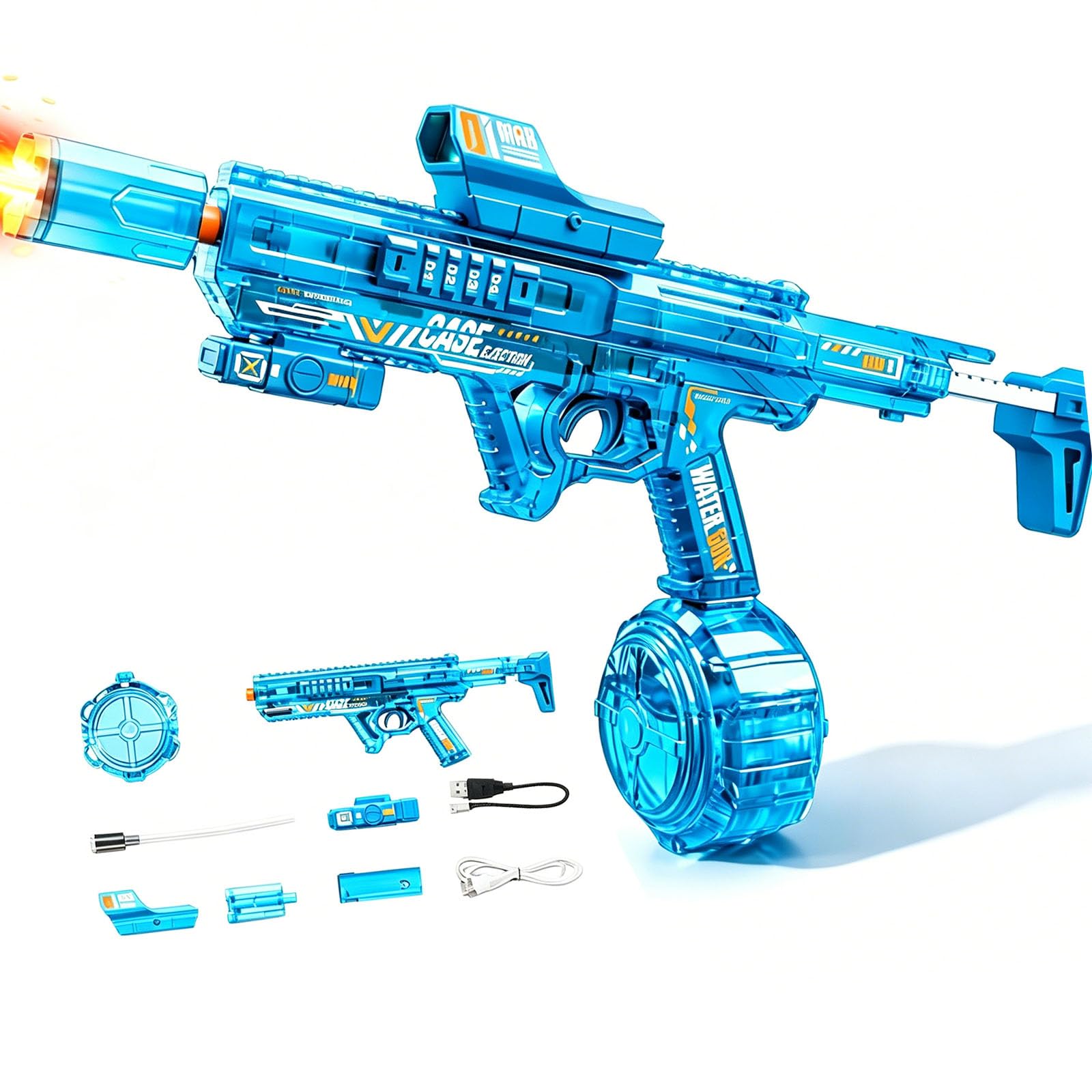 Juguete de Pistolas de Agua de Disparo automático para niños con luz Intermitente y Tanques de Agua de Gran Capacidad para Piscina Aire Libre, Juego en la Playa, Juguete de Aire Libre
