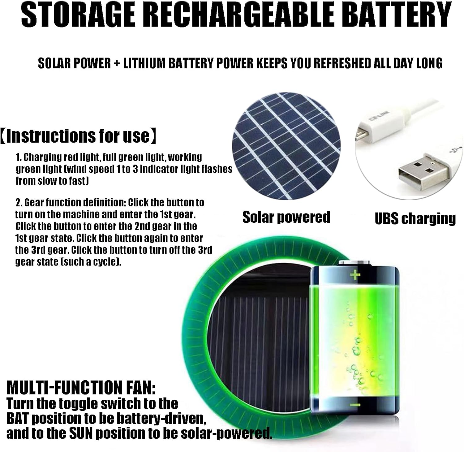 Wide Brim Solar Fan Outdoor Fishing Hat,Solar Fan Hat,Men Sun Hat with 2 Solar Fan Fishing Hats,3 Speed Adjustable Fans Hats - Image 7