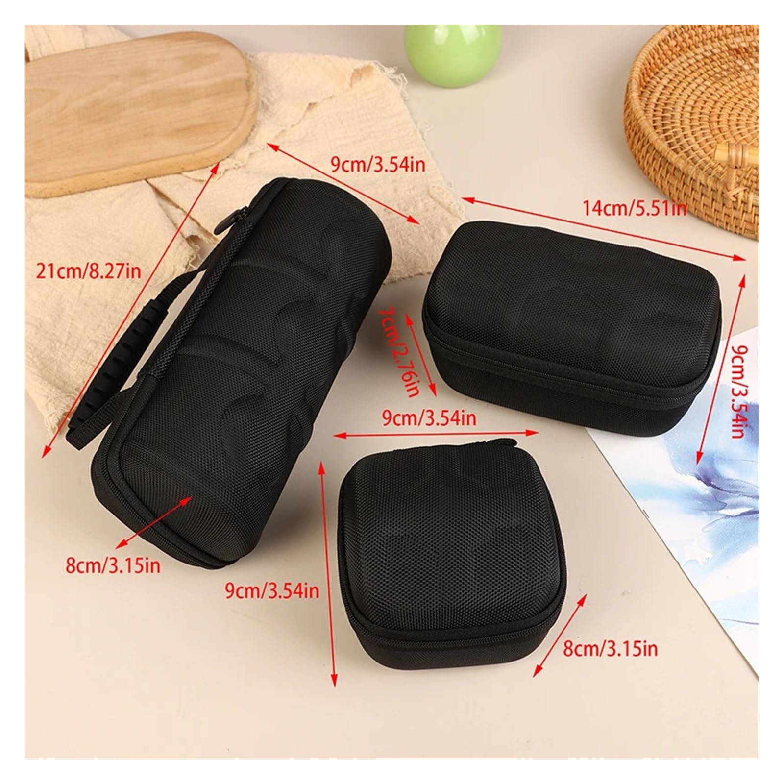 Boîte de rangement portable for montres, étanche, fermeture éclair unique, étui transport for connectées pour la plupart des montres(Black 3)