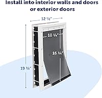 Vista 22 de Puerta para mascotas PetSafe plástico con solapa suave de color, Mediano, M, Blanco