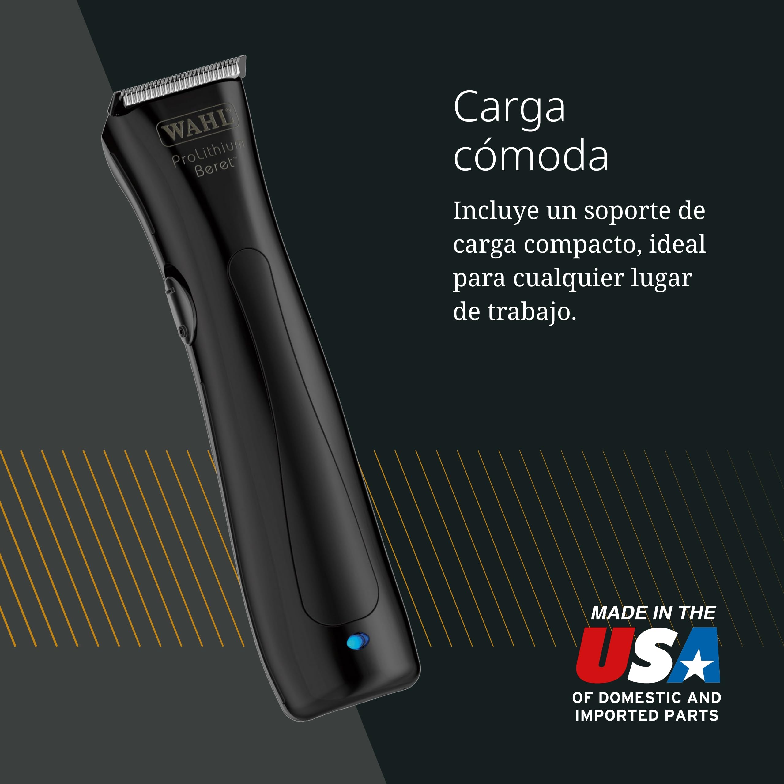 Wahl Stealth Beret Cortapelos de Contorno Con Cable/Inalámbrico con Juego de Cuchillas - Máquina de Cortar Pelo para Hombre para Bordes y Perfilar, Negro