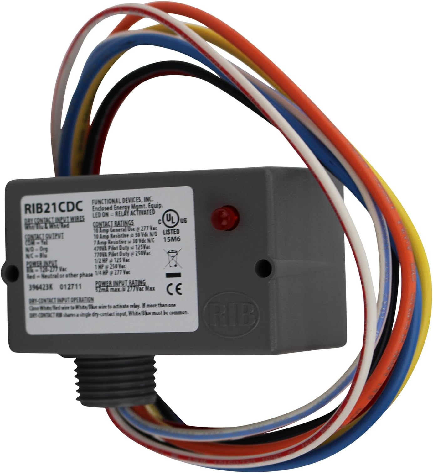 Functional Devices Rib RIB21CDC Enclosed Pre-Wired Relay 120V to 277V