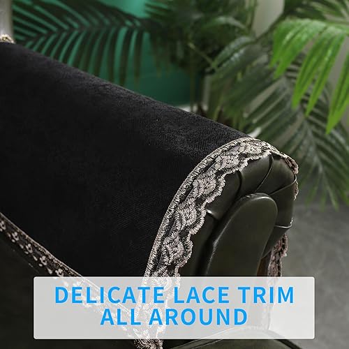 Miniatura 2 de MINJIATEX Juego de 2 fundas para brazos de sofá, fundas de encaje antideslizante para reposabrazos de sofá, fundas lavables para sala de estar,