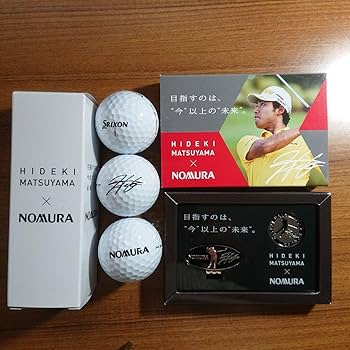 Amazon.co.jp: サイン入り 松山英樹×SRIXON×野村證券 ゴルフボール