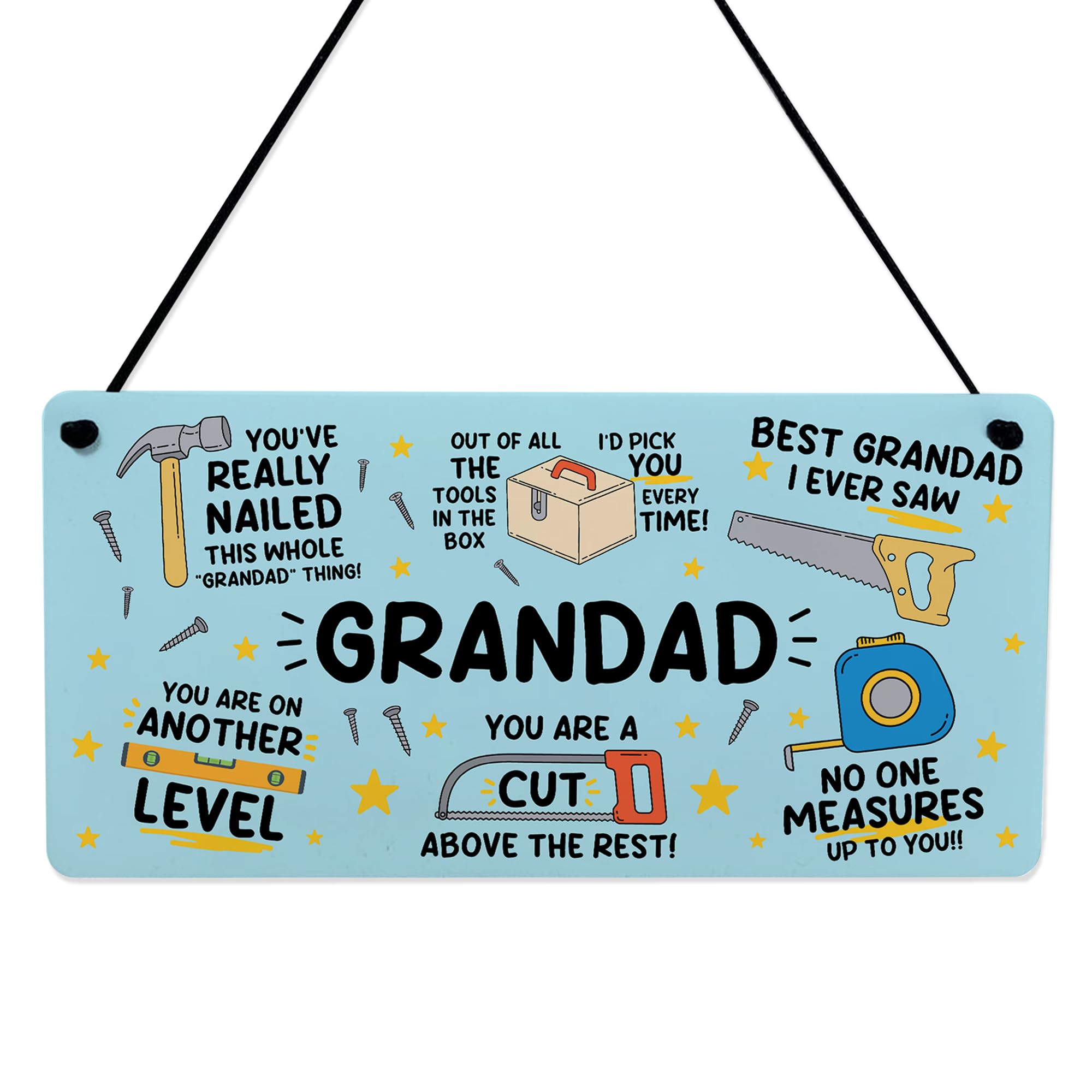 Red Ocean Fathers Day Birthday Gift For Grandad Funny Hammer Tools DIY Grandad Gift Birthday From Granddaughter Grandson Humour Thank You For Him Keepsake