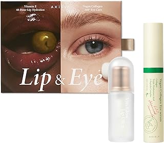 AXIS-Y Lip & Eye Set Vita Glow Lip Oil Dreamy Olive & Vegan Collagen Eye Serum Amazon Exclusive Korean Skin Care Kit Limited Edition Hydra Barrier Duo For Lips & Eyes Clear