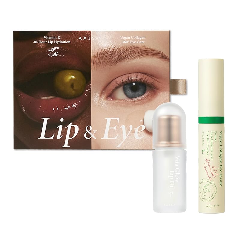 AXIS-Y Lip & Eye Set – Vegan Eye Serum & Vita Glow Lip Oil Dreamy Olive