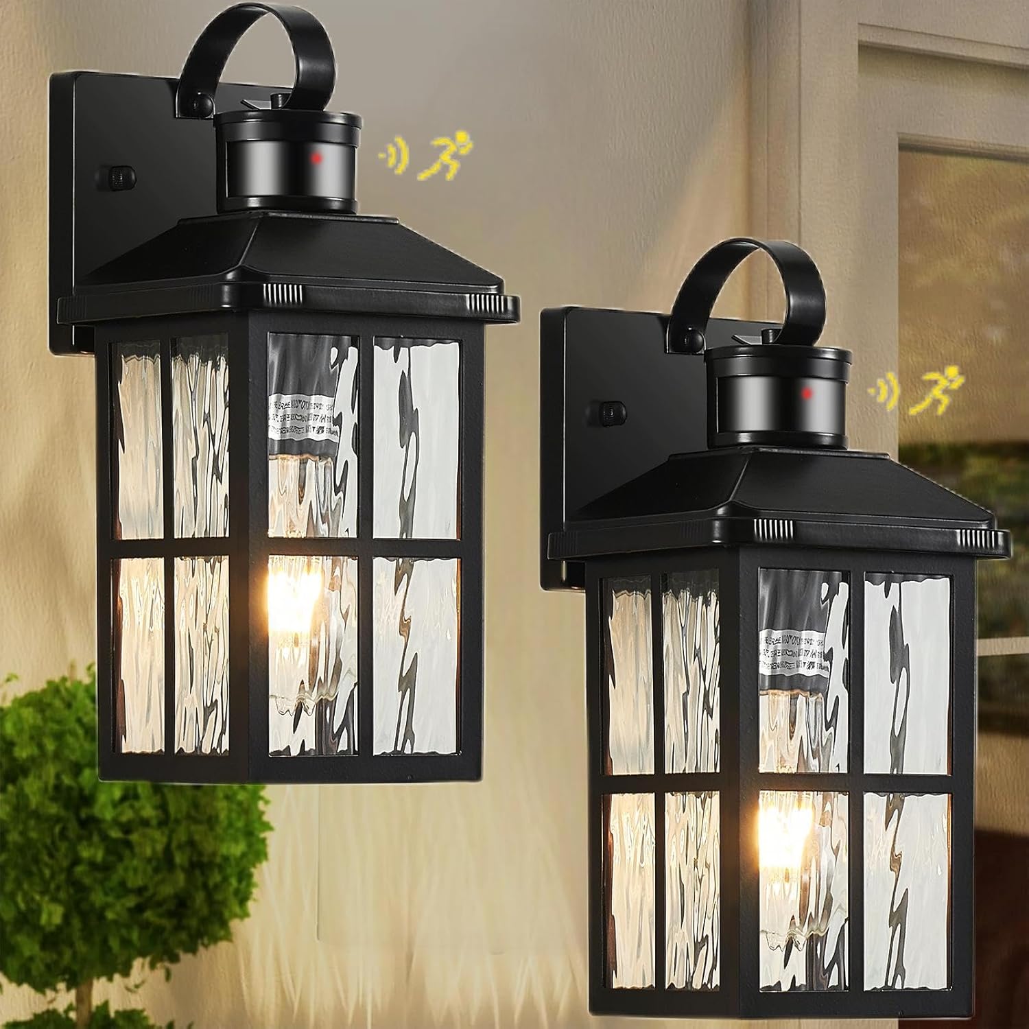 Porch Lights Out of doors 2 Pack,Movement Sensor Exterior Gentle Fixture with Nightfall to Daybreak Out of doors Wall Lights Trendy Sconce Lights for Home Patio Entrance Door Storage