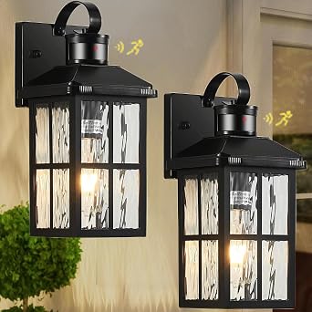 2 Pack Motion Sensor Porch Light Dusk to Dawn Outdoor Wall Light