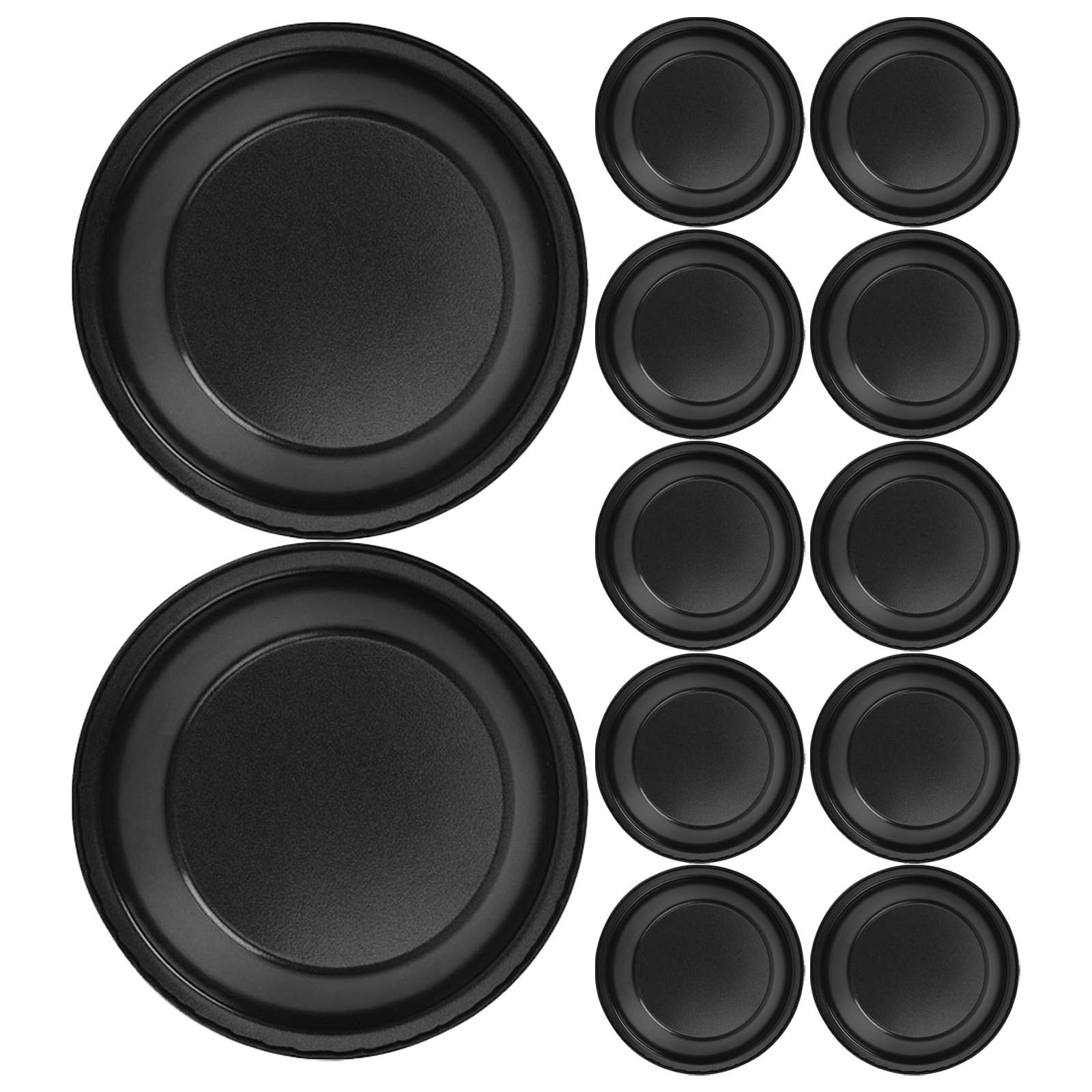 TOPBATHY 12 Piezas Molde Redondo Pequeño de 5 Pulgadas de Acero al Carbono