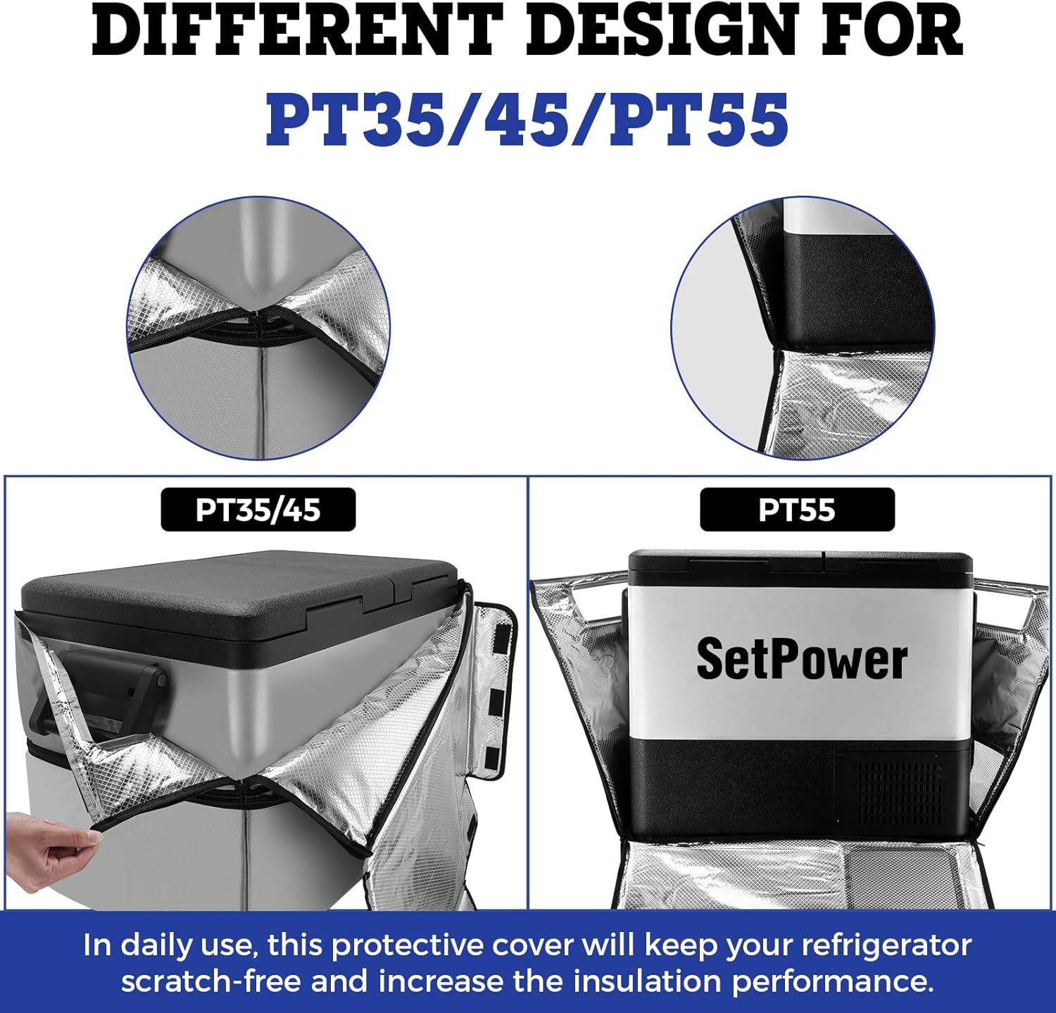 Setpower 55L Insulated Protective Cover for PT55 Car Fridge,12 Volt Portable Car Refrigerator Cover