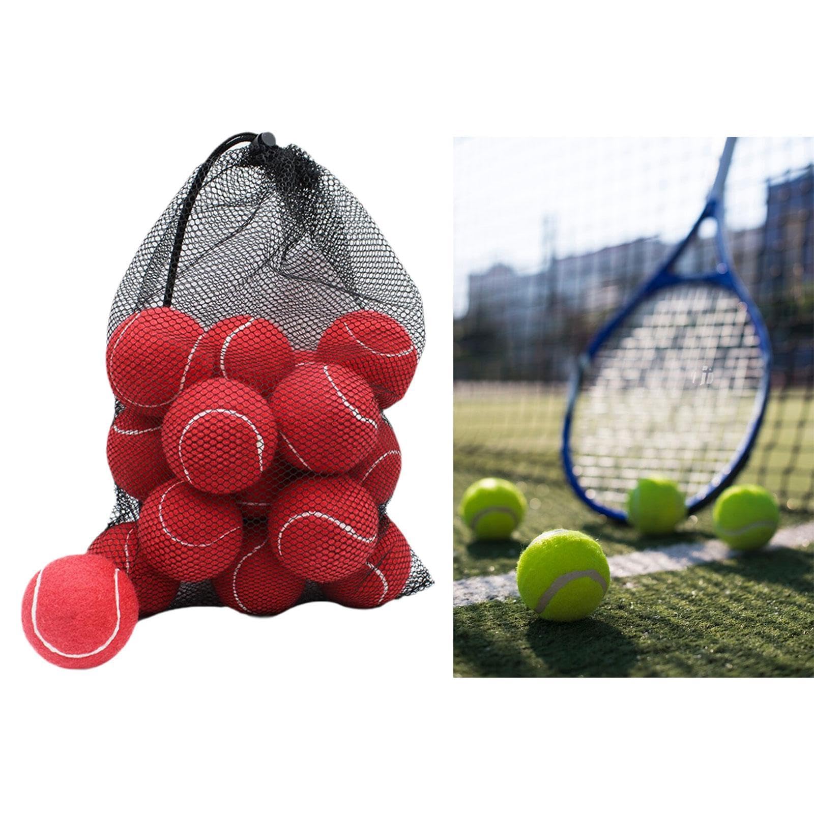 18 Stück Tennisbälle Übungsbälle Trainingsbälle Ballsportbälle Elastisch Aus Kautschukfilz für Mannschaftstraining Hundespiel Beschäftigung Outdoor FA