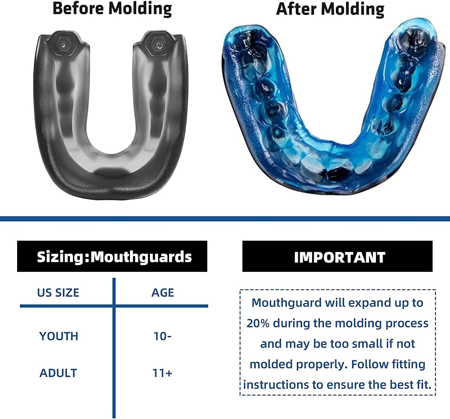 Keystand 4 Pack Mouth Guard, Football Mouthpiece with Strap Professional Sport Youth Mouthguard for Football, Basketball, Lacrosse, Hockey, Boxing, MMA, Wrestling and All Sports, Fits Youth & Adult : Sports & Outdoors