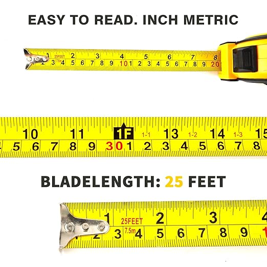 Cinta métrica retráctil 25 ft, acero, cierre automático, pulgadas/cm miniatura 5