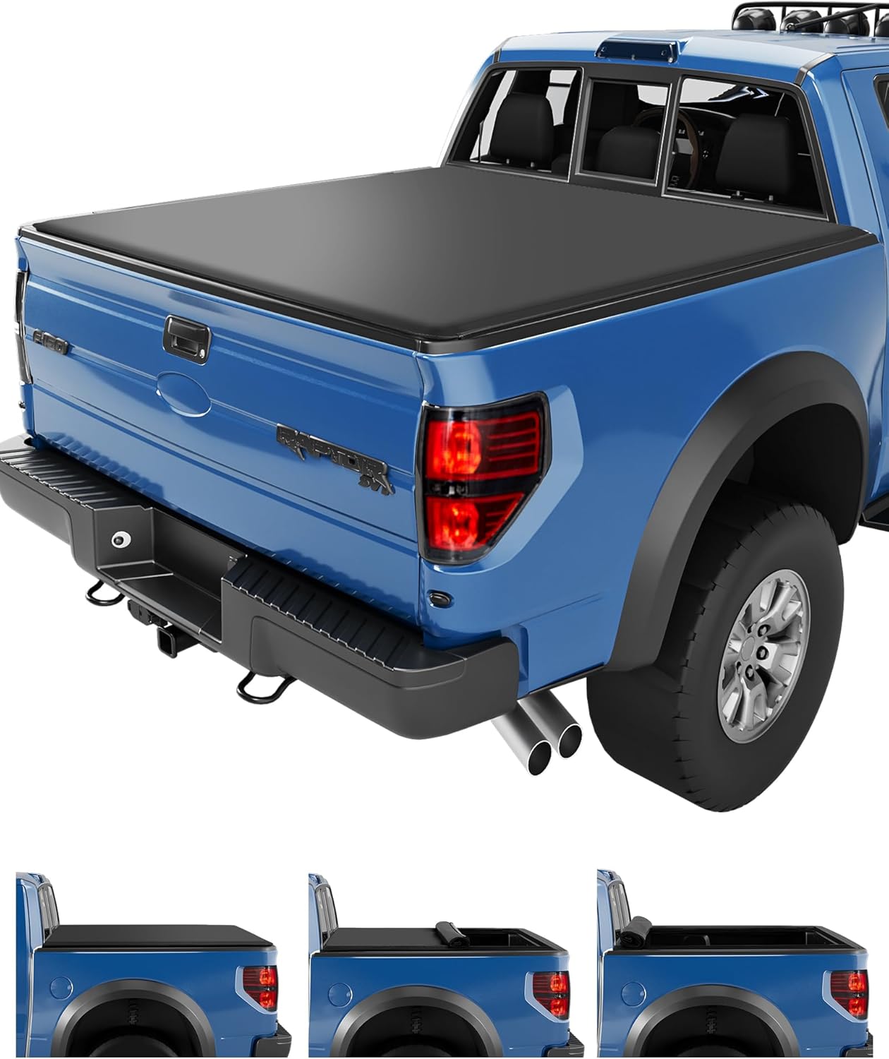 Garvee Soft Roll-up Truck Bed Tonneau Cover Compatible with 2004-2024 Ford F-150 5.5 ft (67 in) Bed