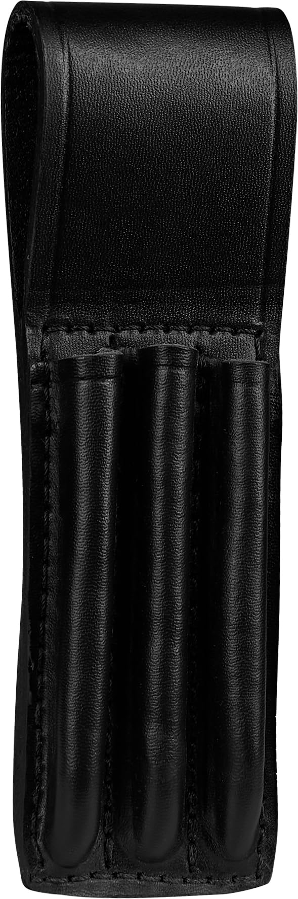 JAY-PEE Black Leather Triple Pen and Pencil Holder for Belt, Fountain Pen Sleeve Holster, Pencil Carrying Pouch, Professional Pocket Protector, and Writer's Sleeve Case, Fits 2 1/4" Sam Browne Belts