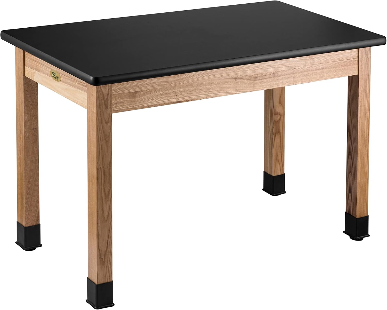 NPS 24x54 Modern Solid Ash Wood Science Lab Table with HPL Top in Black