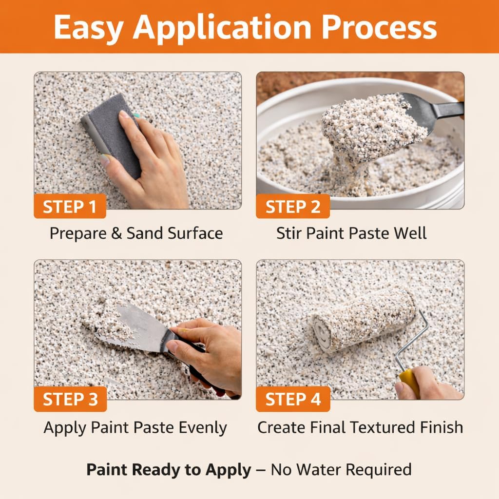 Premium Marble Granules Textured Wall Paint | 100% Natural Shade 3D Stone & Granite Luxury Finish | Decorative Interior & Exterior Wall Texture | Designer Marble Texture for Living Room & Outdoor