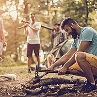 Vista 7 de Hacha de camping, hacha de lanzamiento de supervivencia con funda, tomahawk táctico con punta, mango de fibra de nylon para supervivencia al aire