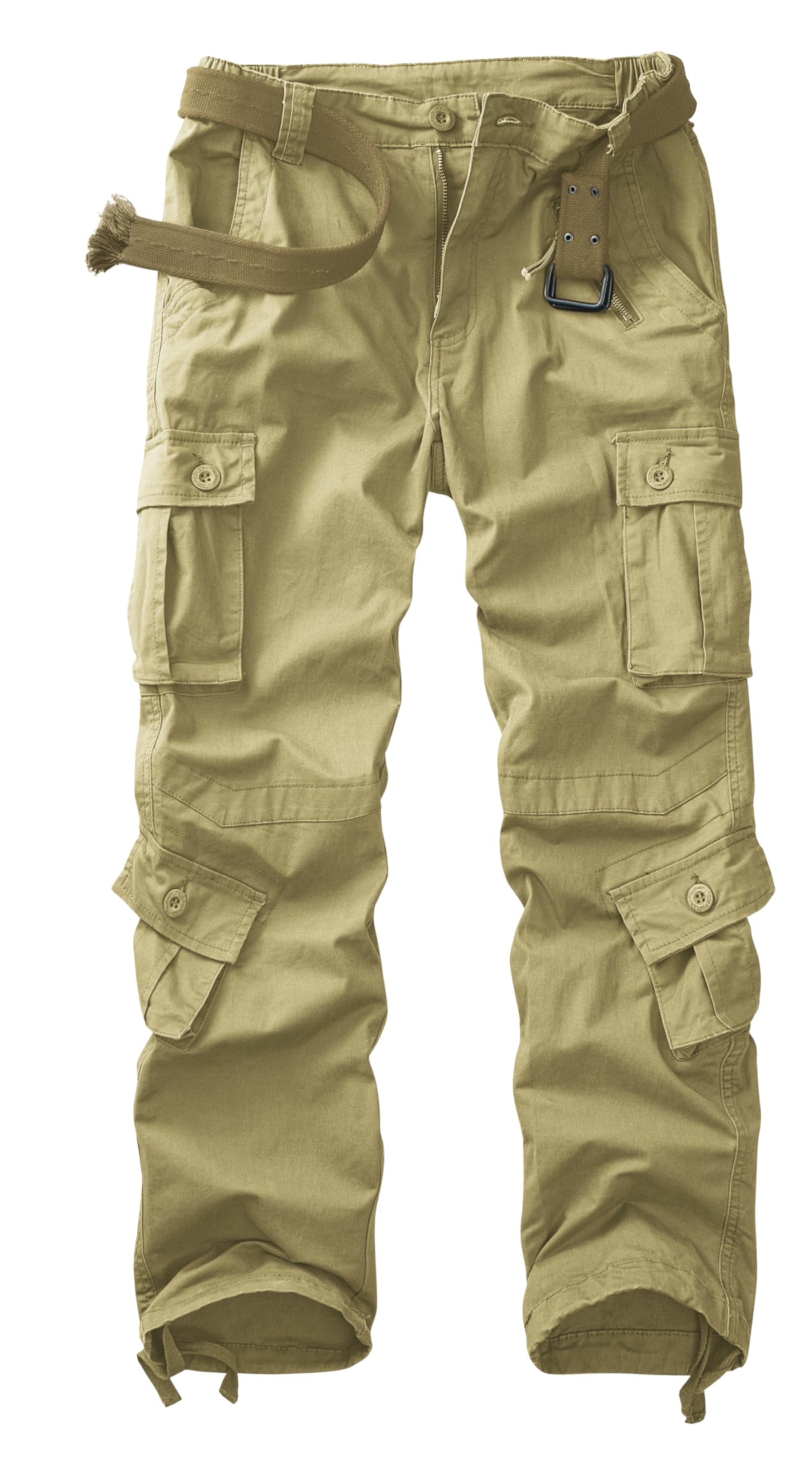 Cargo Pants Women Baggy Camo Tactical Pants Straight Leg Casual Y2K Work Trousers with 9 Pockets No Belt, Khaki, 14 โ image 1