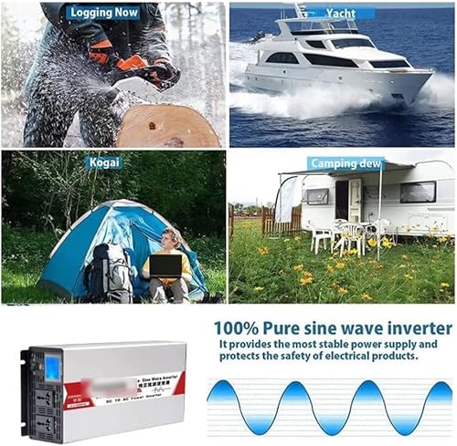 Miniatura 6 de Cargador inversor de onda sinusoidal pura de 4000 W CC 12 V24 V48 V60 V, entrada de CA de fase dividida, salida de CA, 120 V240 V, convertidor de