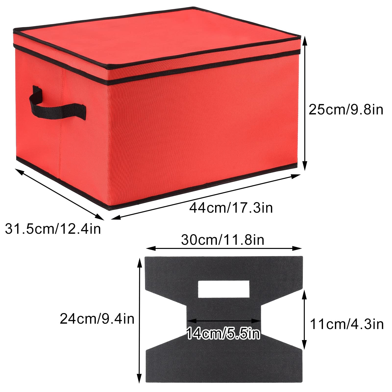 NOBRIM Aufbewahrungsbox für Weihnachtsbeleuchtung, Aufbewahrungstasche für Weihnachtskränze, Weihnachtsbeleuchtung, Aufbewahrungsbox mit Deckel aus strapazierfähigem 600d Oxford